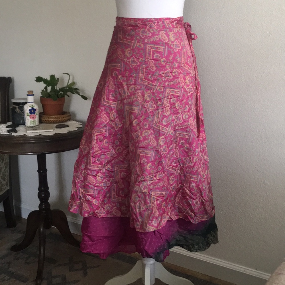Indian Multi-color Reversible Skirt